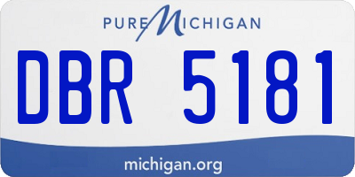 MI license plate DBR5181