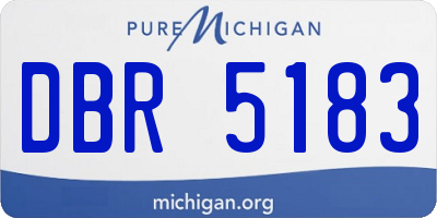 MI license plate DBR5183