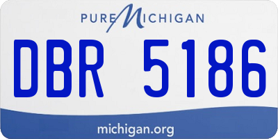 MI license plate DBR5186