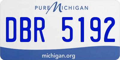 MI license plate DBR5192