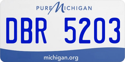 MI license plate DBR5203