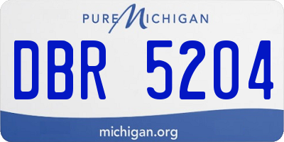MI license plate DBR5204