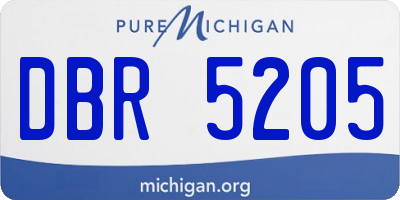 MI license plate DBR5205