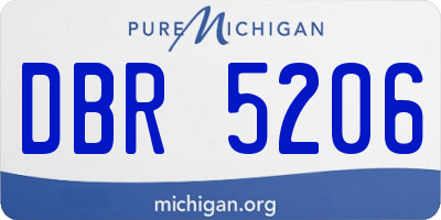 MI license plate DBR5206