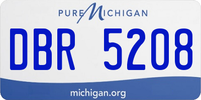MI license plate DBR5208