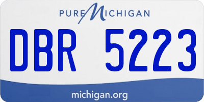 MI license plate DBR5223