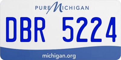 MI license plate DBR5224