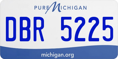 MI license plate DBR5225