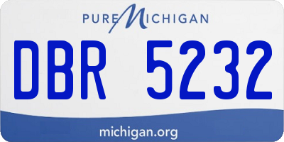 MI license plate DBR5232