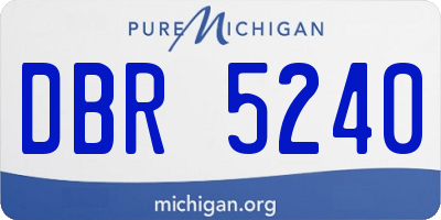 MI license plate DBR5240