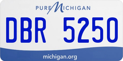 MI license plate DBR5250