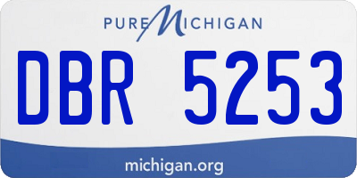 MI license plate DBR5253