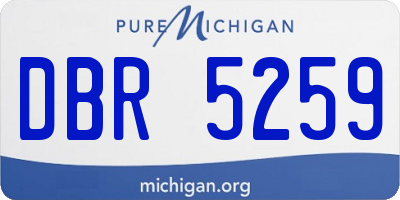 MI license plate DBR5259