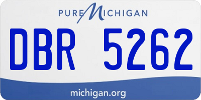 MI license plate DBR5262