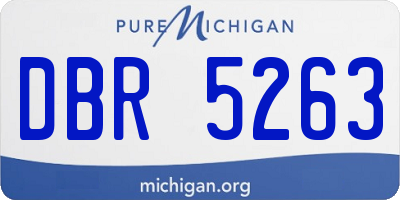 MI license plate DBR5263