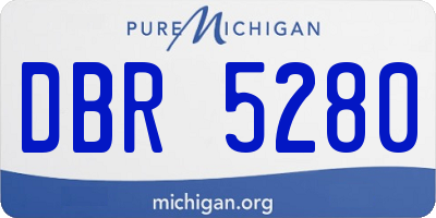 MI license plate DBR5280