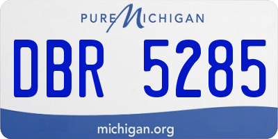 MI license plate DBR5285