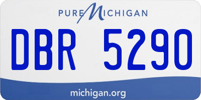 MI license plate DBR5290