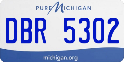 MI license plate DBR5302