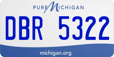 MI license plate DBR5322