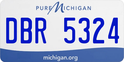 MI license plate DBR5324