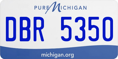 MI license plate DBR5350