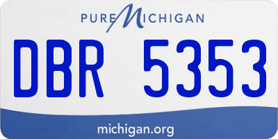 MI license plate DBR5353