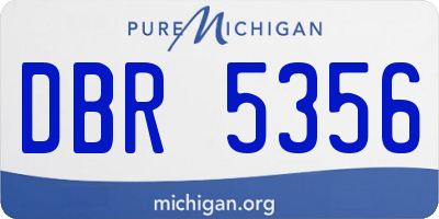 MI license plate DBR5356