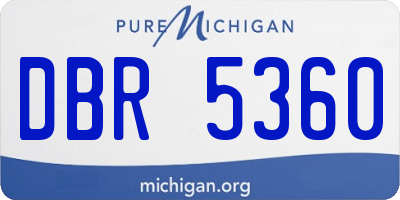 MI license plate DBR5360