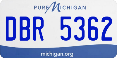 MI license plate DBR5362