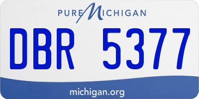 MI license plate DBR5377