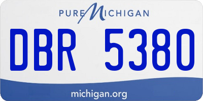 MI license plate DBR5380