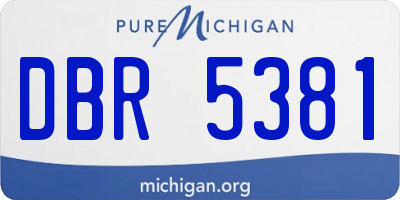 MI license plate DBR5381