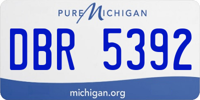 MI license plate DBR5392