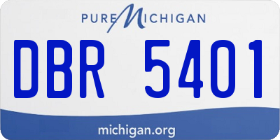 MI license plate DBR5401