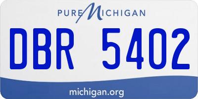MI license plate DBR5402