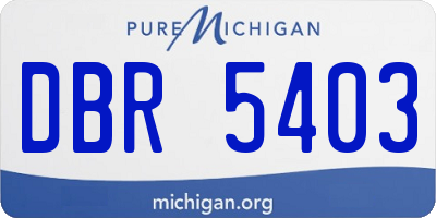 MI license plate DBR5403