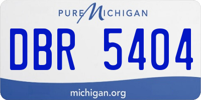MI license plate DBR5404
