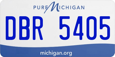 MI license plate DBR5405