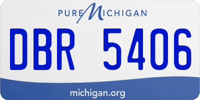 MI license plate DBR5406
