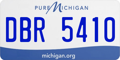 MI license plate DBR5410