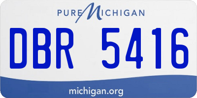 MI license plate DBR5416
