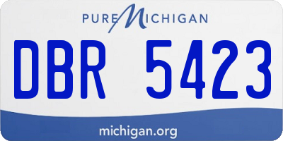 MI license plate DBR5423