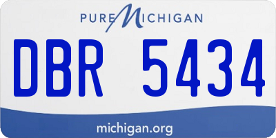 MI license plate DBR5434
