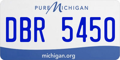 MI license plate DBR5450