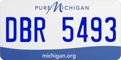MI license plate DBR5493