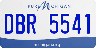 MI license plate DBR5541
