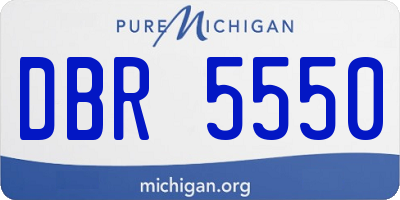 MI license plate DBR5550