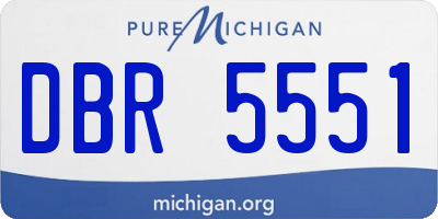 MI license plate DBR5551