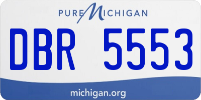MI license plate DBR5553